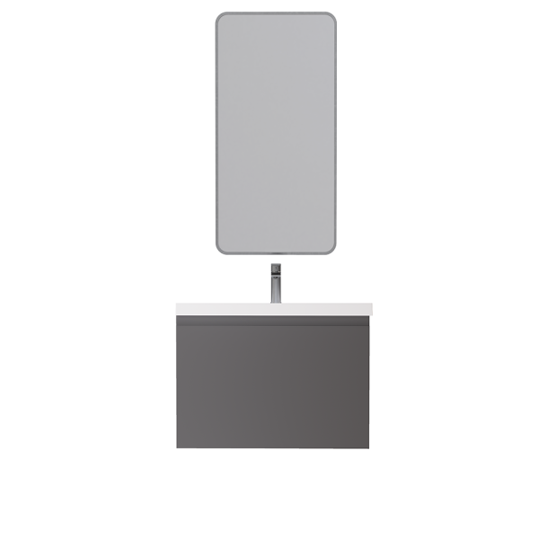 Prato 30" Wall Mount Bathroom Vanity In Gray