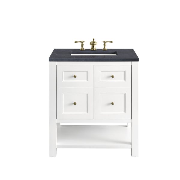 Breckenridge 30" Bathroom Vanity In Bright White With Charcoal Soapstone Top