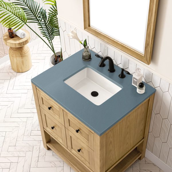 Breckenridge 30" Bathroom Vanity In Natural Light Oak With Cala Blue Top