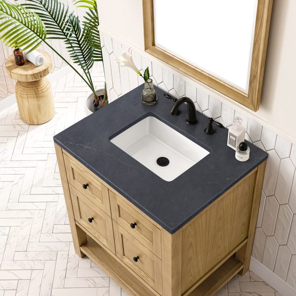 Breckenridge 30" Bathroom Vanity In Natural Light Oak With Charcoal Soapstone Top