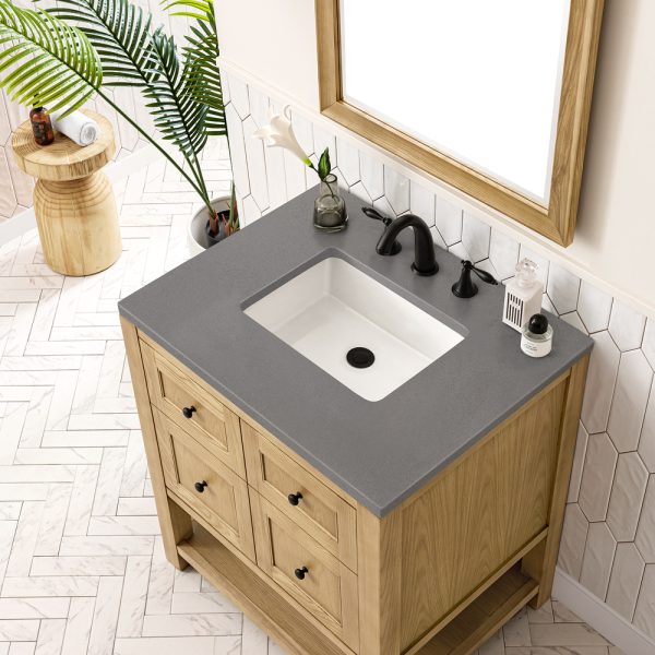 Breckenridge 30" Bathroom Vanity In Natural Light Oak With Grey Expo Top