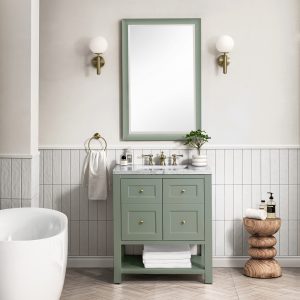 Breckenridge 30" Bathroom Vanity Cabinet In Smokey Celadon