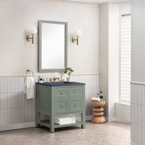Breckenridge 30" Bathroom Vanity In Smokey Celadon With Charcoal Soapstone Top