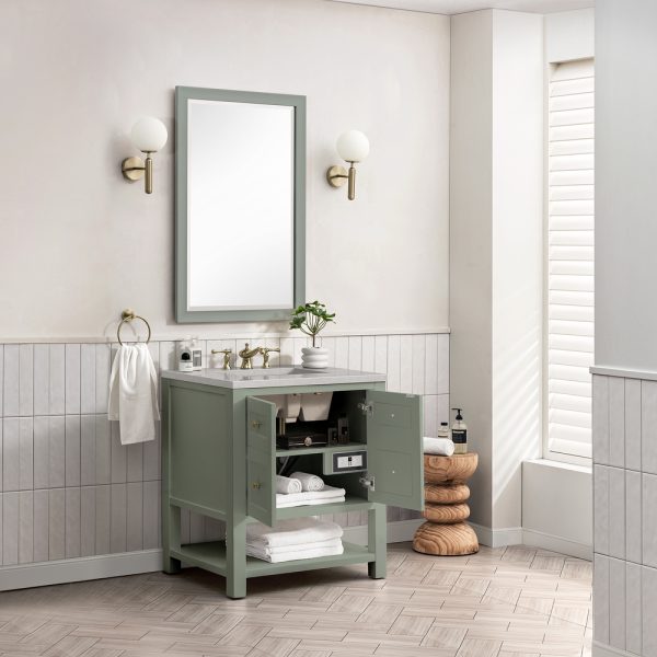 Breckenridge 30" Bathroom Vanity In Smokey Celadon With Eternal Serena Top