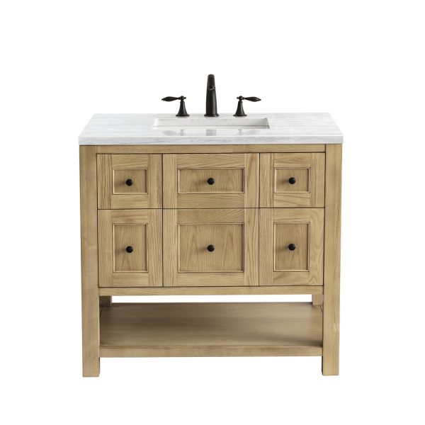 Breckenridge 36" Bathroom Vanity In Bright White With Arctic Fall Top