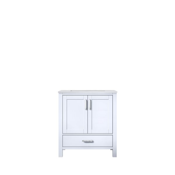 Jacques 30" White Bathroom Vanity With Carrara Marble Top