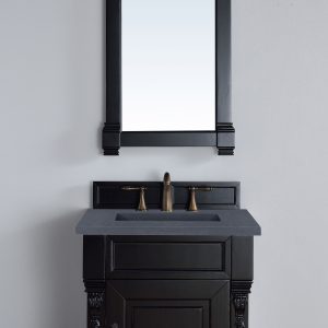 Brookfield 26 inch Bathroom Vanity in Antique Black With Charcoal Soapstone Quartz Top