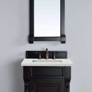 Brookfield 26 inch Bathroom Vanity in Antique Black With Eternal Jasmine Pearl Quartz Top