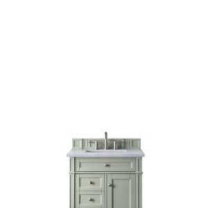 Brittany 30 inch Bathroom Vanity in Sage Green With Arctic Fall Quartz Top