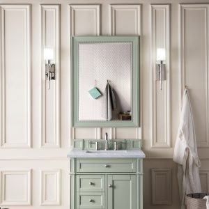 Brittany 30 inch Bathroom Vanity in Sage Green With Eternal Jasmine Pearl Quartz Top