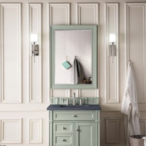 Brittany 30 inch Bathroom Vanity in Sage Green With Charcoal Soapstone Quartz Top