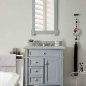 Brittany 30 inch Bathroom Vanity in Urban Gray With Grey Expo Quartz Top