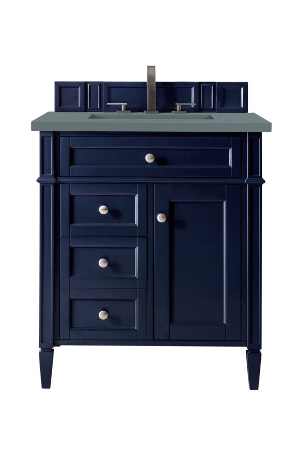 Brittany 30 inch Bathroom Vanity in Victory Blue With Cala Blue Quartz Top