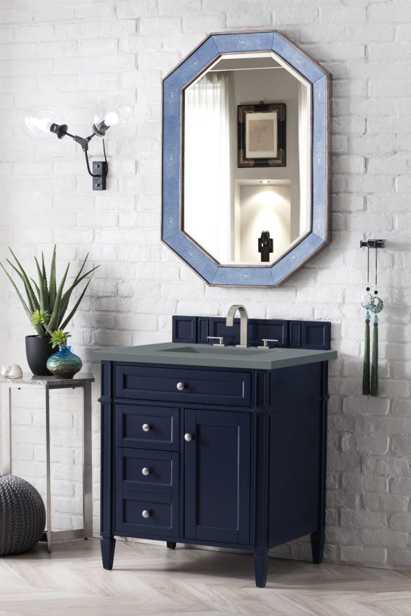 Brittany 30 inch Bathroom Vanity in Victory Blue With Cala Blue Quartz Top