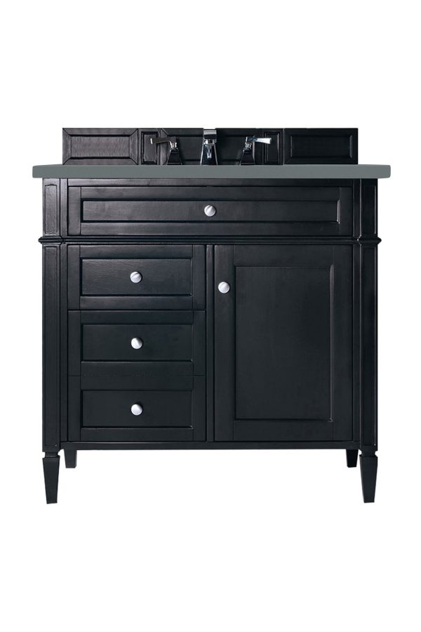 Brittany 36 inch Bathroom Vanity in Black Onyx With Cala Blue Quartz Top