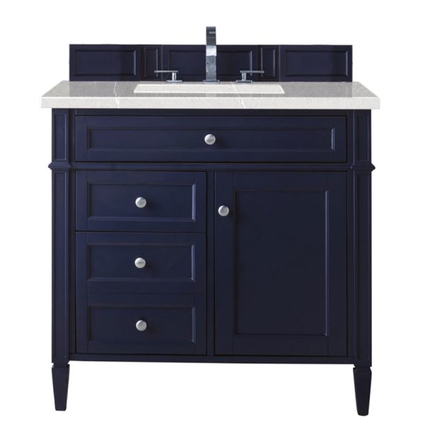 Brittany 36 inch Bathroom Vanity in Victory Blue With Eternal Serena Quartz Top