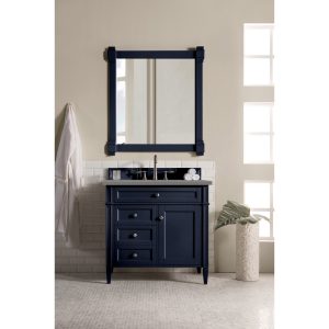 Brittany 36 inch Bathroom Vanity in Victory Blue With Grey Expo Quartz Top