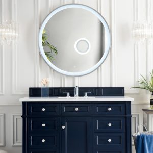 Brittany 48 inch Bathroom Vanity in Victory Blue With Eternal Jasmine Pearl Quartz Top