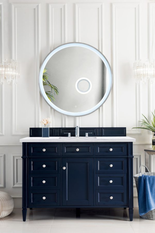 Brittany 48 inch Bathroom Vanity in Victory Blue With Arctic Fall Quartz Top