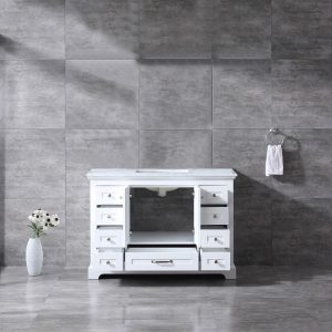 Dukes 48" White Bathroom Vanity With Carrara Marble Top