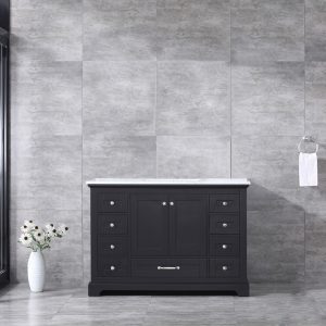 Dukes 48" Espresso Bathroom Vanity With Carrara Marble Top
