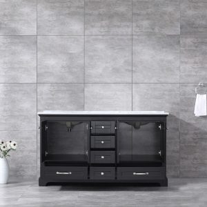 Dukes 60" Espresso Bathroom Vanity With Carrara Marble Top