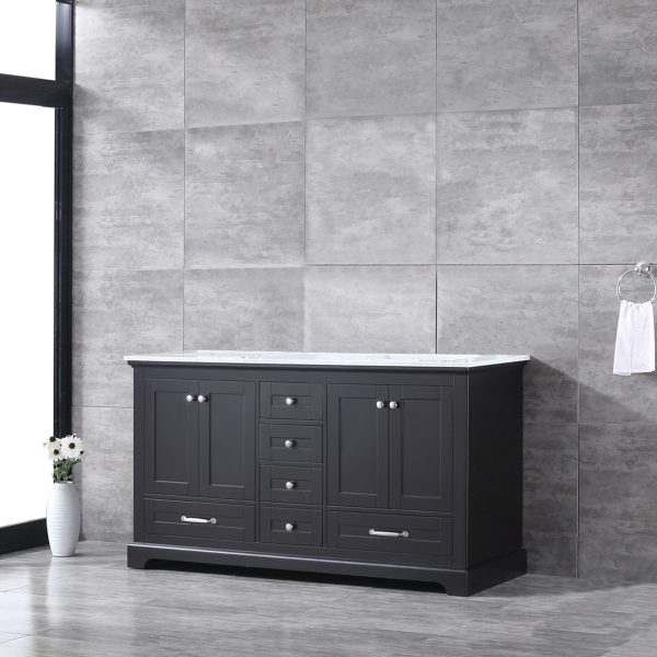 Dukes 60" Espresso Bathroom Vanity With Carrara Marble Top