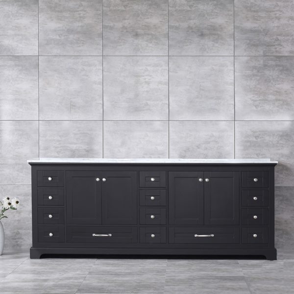 Dukes 84" Espresso Bathroom Vanity With Carrara Marble Top