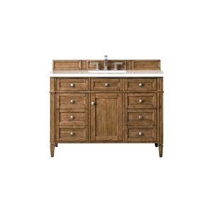 Brittany 48" Single Vanity with Saddle Brown with White Zeus Quartz Top