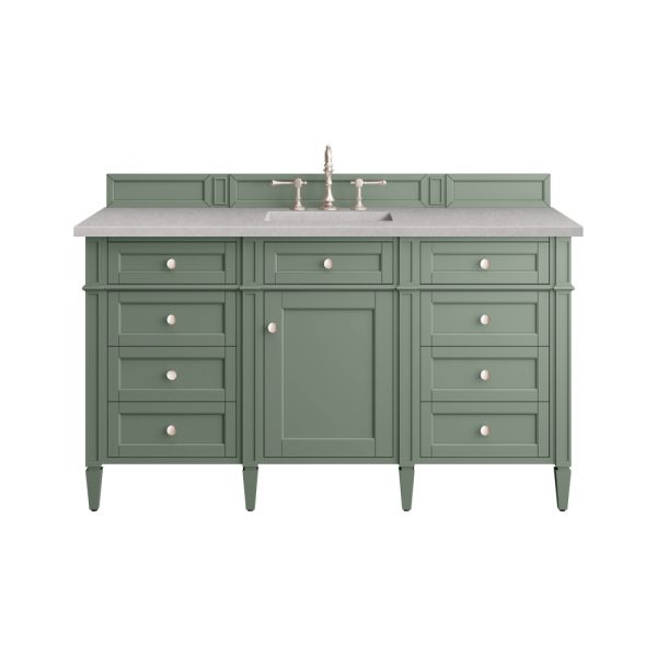 Brittany 60" Single Vanity in Smokey Celadon with Eternal Serena Top