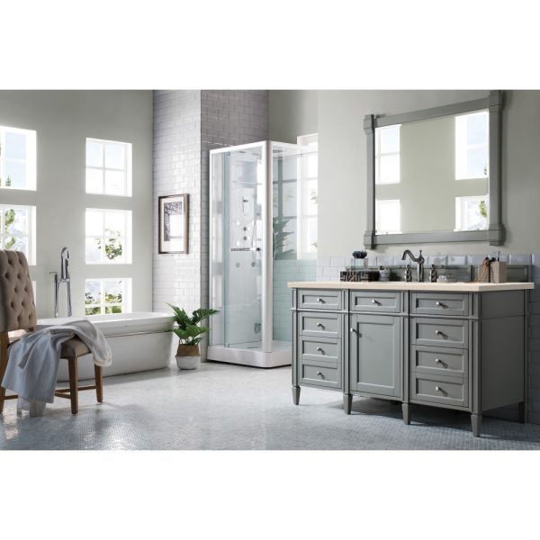 Brittany 60" Single Vanity in Urban Gray with Eternal Marfil Quartz Top