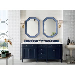 Brittany 72" Double Vanity in Victory Blue with White Zeus Quartz Top