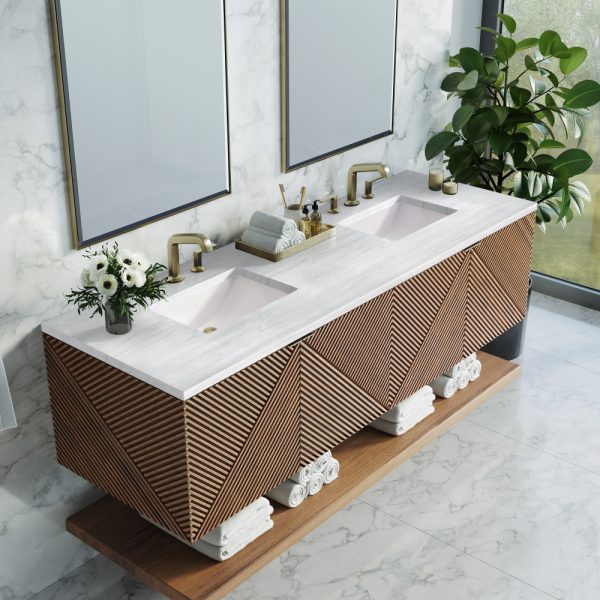 Marcello 72" Single Vanity in Chestnut with Arctic Fall Top