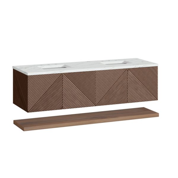 Marcello 72" Single Vanity in Chestnut with Ethereal Noctis Top