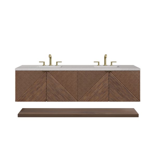 Marcello 72" Single Vanity in Chestnut with Eternal Serena Top