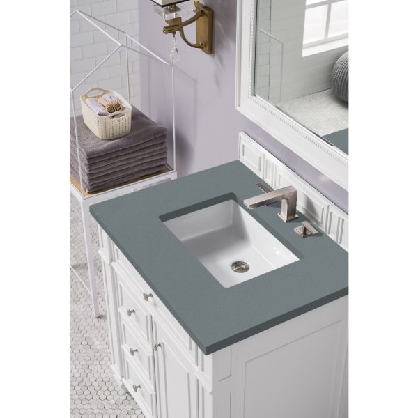 Bristol 30" Single Vanity, Bright White w/ 3 CM Cala Blue Quartz Top