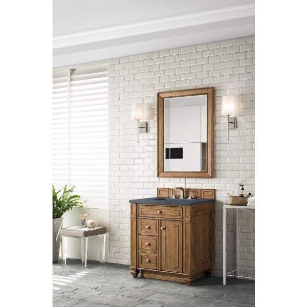 Bristol 30" Single Vanity in Saddle Brown with Charcoal Soapstone Quartz Top