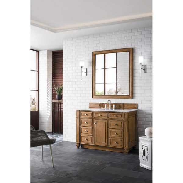 Bristol 48" Single Vanity in Saddle Brown with Arctic Fall Solid Surface Top