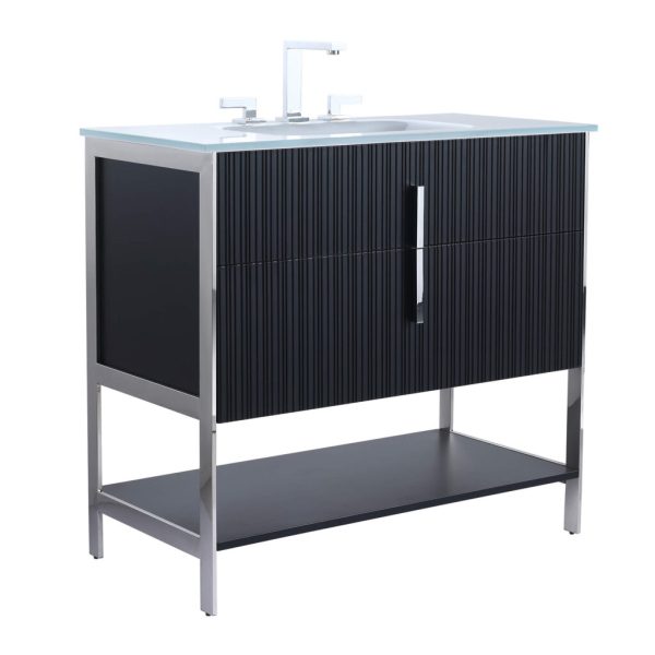 Serenity 36" vanity black with chrome hardware