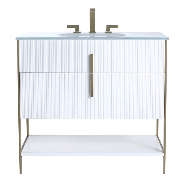 Serenity 36" vanity with satis brass hardware