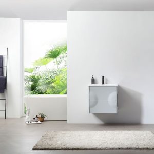 Advento 24" Light Gray Wall Mount Bathroom Vanity