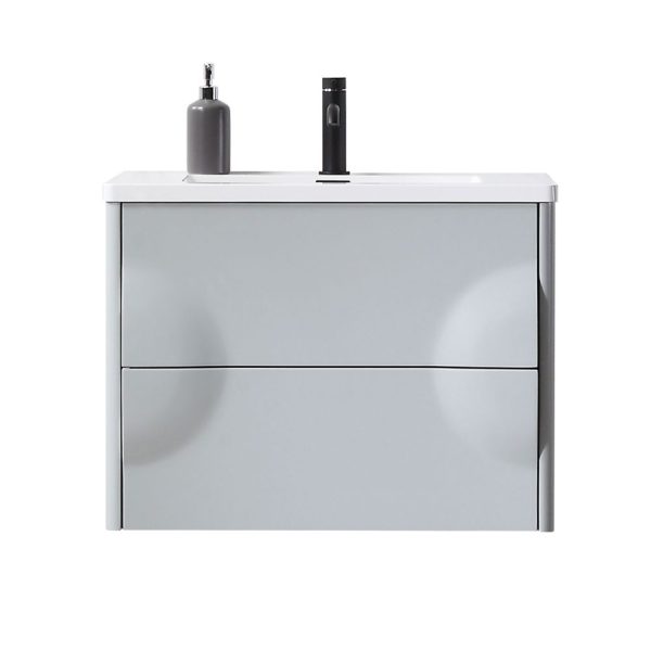 Advento 30 inch Light Gray Wall Mount Bathroom Vanity