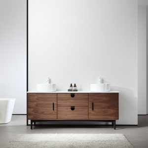 Evanta 72" Walnut Freestanding Bathroom Vanity