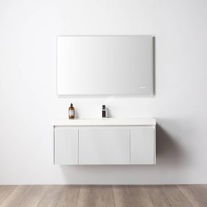 Positano 48" Wall Mount Bathroom Vanity In Matte White