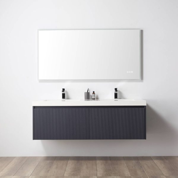 Positano 60″ Double Vanity Wall Mounted In Blue