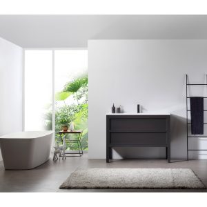 Cannecy 48” Bathroom Vanity in Charcoal Oak With Top