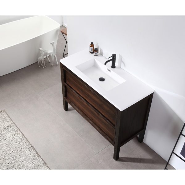 Cannecy 55” Bathroom Vanity in Dark Walnut With Top