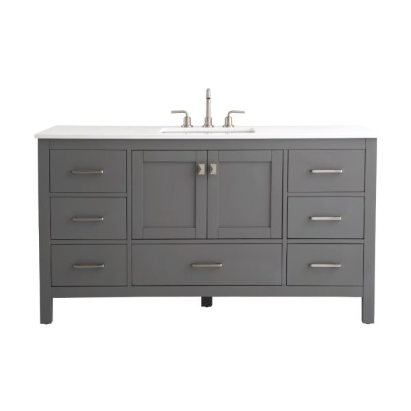 Vanea 60" Single Bathroom Vanity in Gray