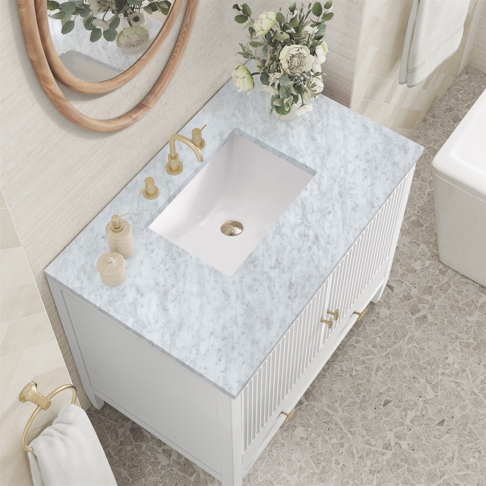 Bathroom Vanity With Carrara Marble Top