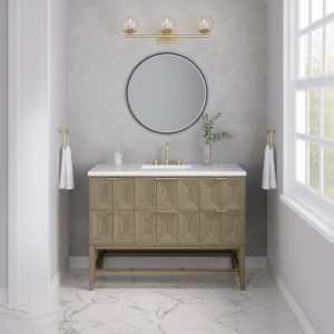 Emmeline 48" bathroom vanity in Pebble Oak